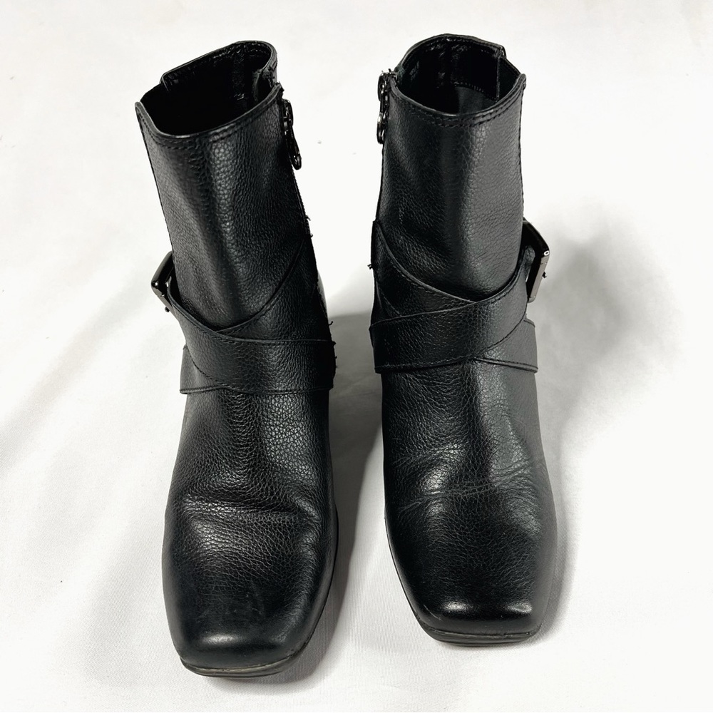Anne Klein Montague Genuine Leather Ankle Harness Boots Black Size 8 - Picture 3 of 8